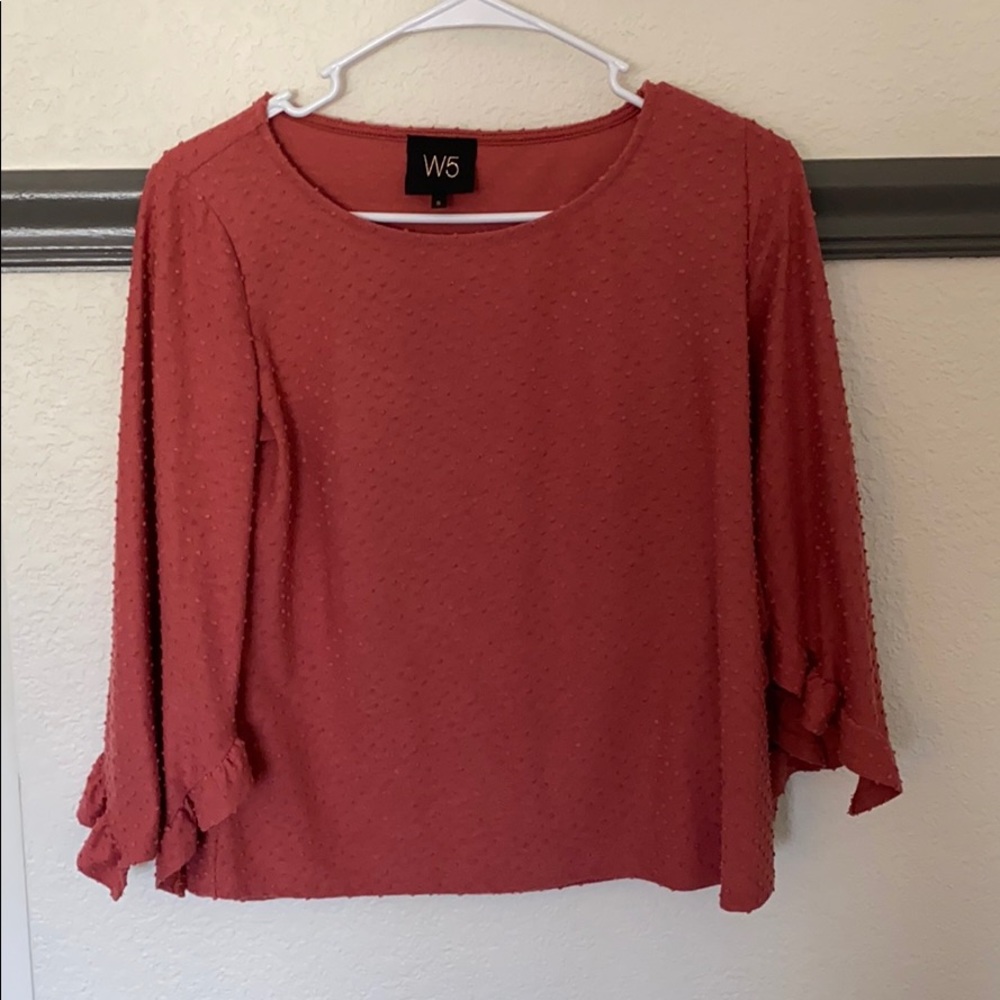 Pink textured blouse